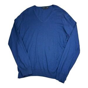 Zara Men’s Blue V-Neck Sweater Size L